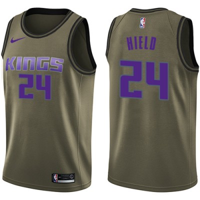 Nike Sacramento Kings #24 Buddy Hield Green Salute to Service Youth NBA Swingman Jersey